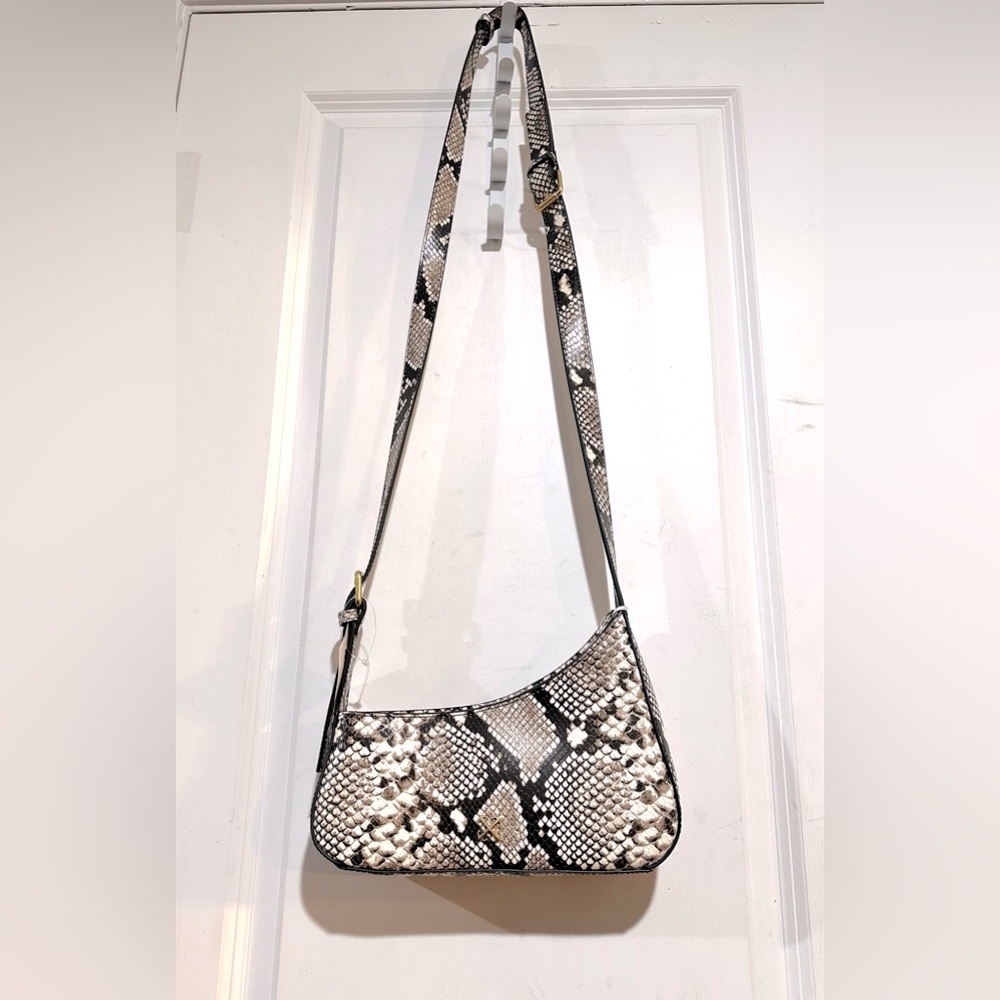 Off-White Asymmetrical Snake-print Shoulder Bag